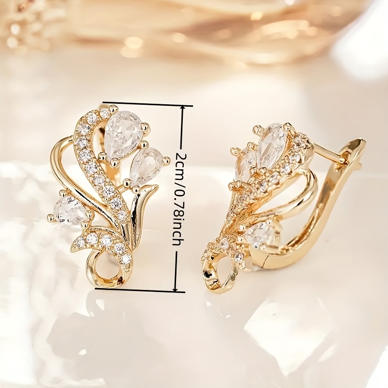 ANGOL Vintage Floral Hoop Earrings for Women